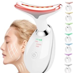 Neck and Face Massager, 7-In-1 Face Sculpting Tool, Vibration and Thermal